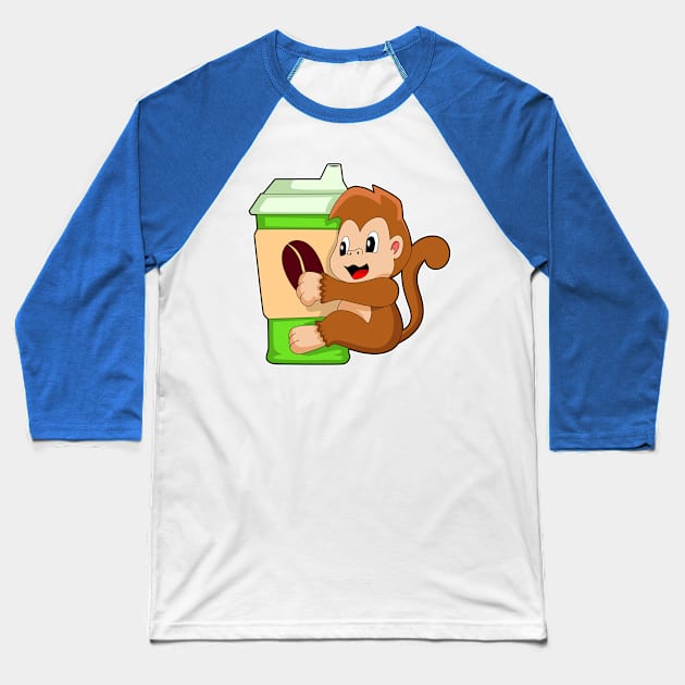 Monkey Coffee Mug Baseball T-Shirt by Markus Schnabel